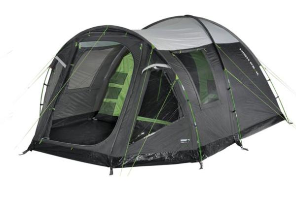 High Peak Familien-Kuppelzelt Santiago 5.0 (grau/grün, mit Vorbau)
